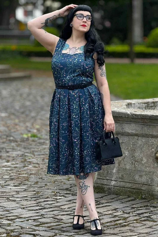 Amanda Navy Blue Meadow Dress