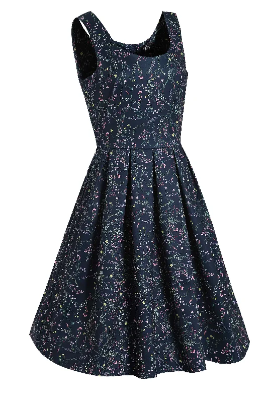 Amanda Navy Blue Meadow Dress