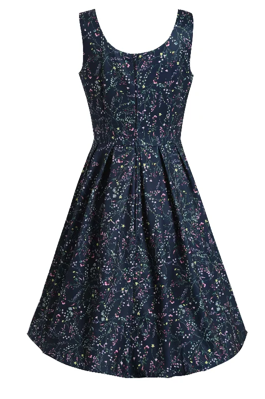 Amanda Navy Blue Meadow Dress