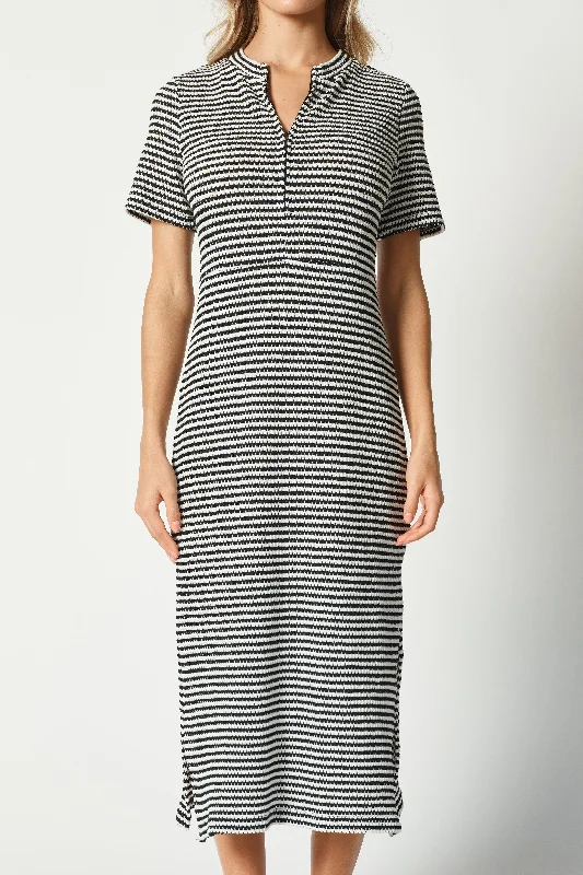 Astrid Knit Midi Dress - Black / White