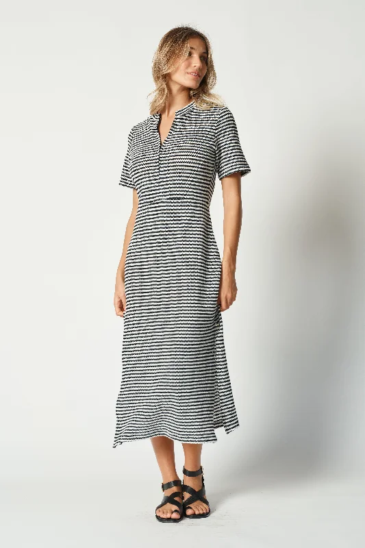 Astrid Knit Midi Dress - Black / White