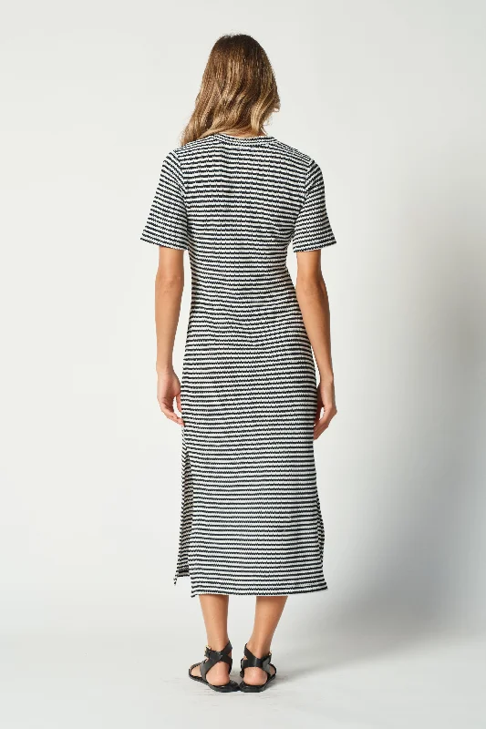 Astrid Knit Midi Dress - Black / White