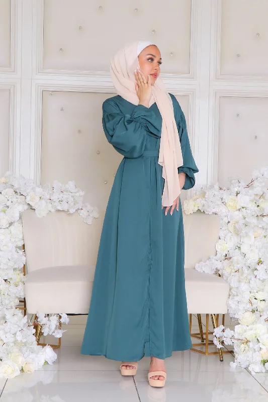 Darya Balloon Sleeve Abaya- Teal