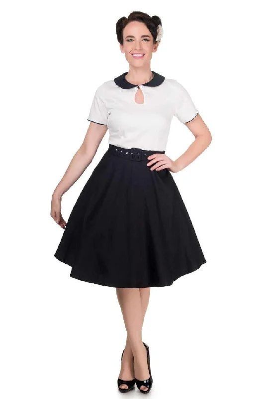 Evelyn Retro 50's Style Swing Dress in Black-White