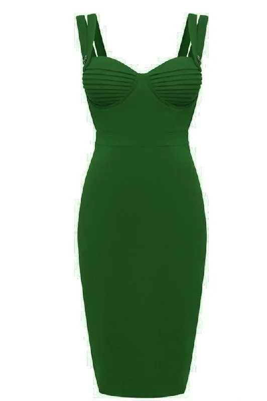 Kate Bandage Dress - Emerald Green