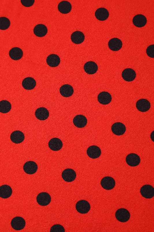 Katherine Red Polka Dot Long Sleeved Dress