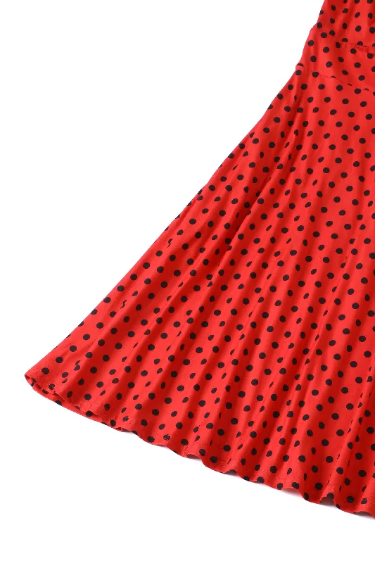 Katherine Red Polka Dot Long Sleeved Dress