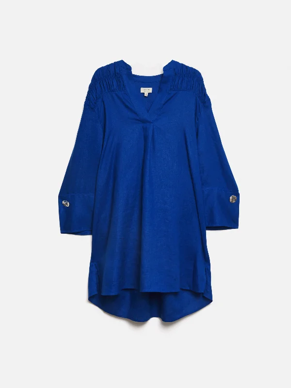 Linen Kaftan Dress | Blue