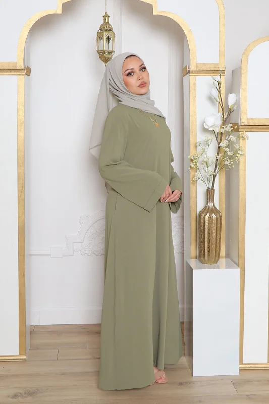 Nila Linen Essential Abaya- Sage Green