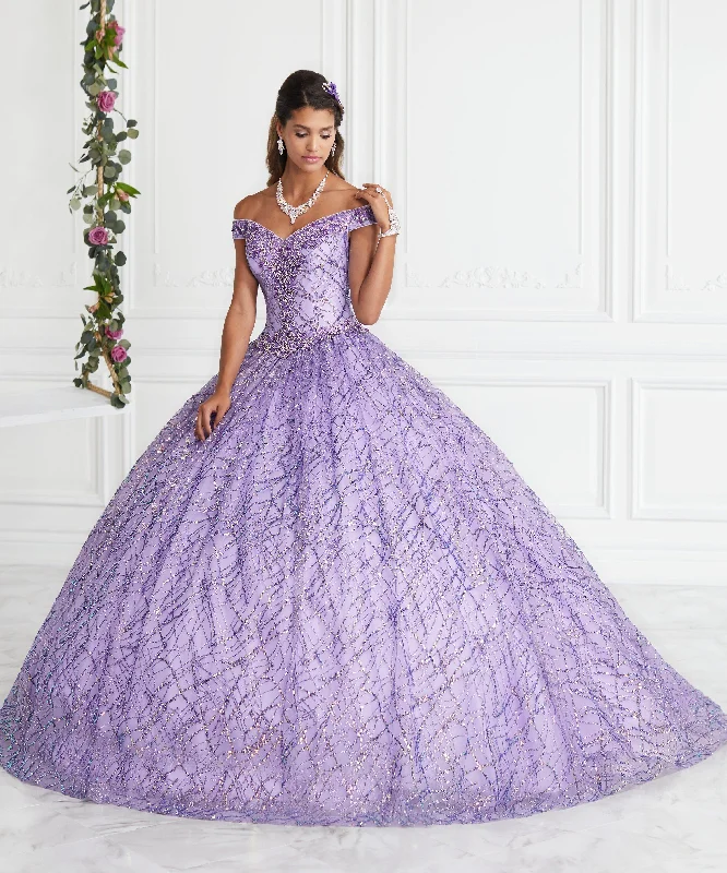 Off Shoulder Glitter Quinceanera Dress by House of Wu 26944