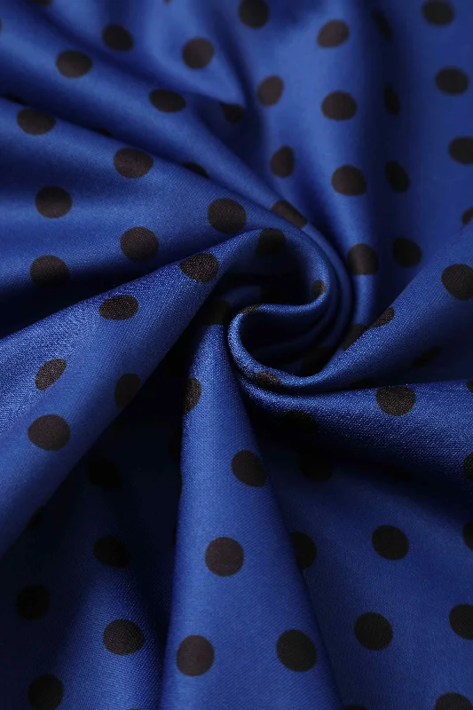 Scarlette Royal Blue & Black Polka Dot Midi Dress