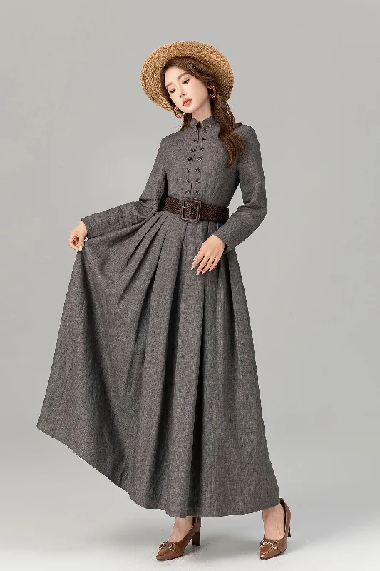 Vintage inspired maxi dresses with long sleeves 4923