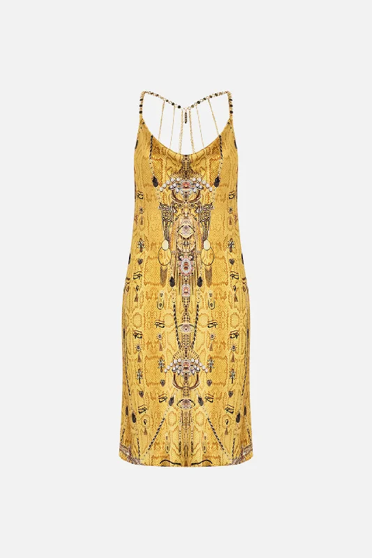 SHORT BIAS SLIP DRESS WITH LOW BACK VALLEY OF THE KINGS