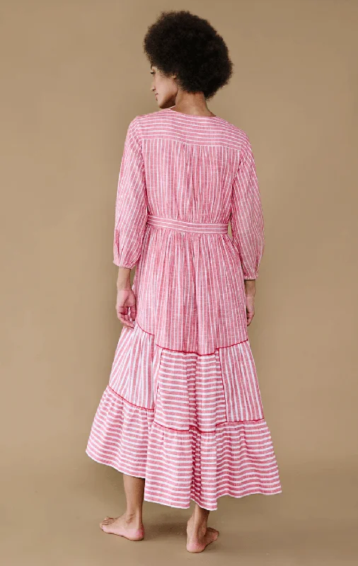 Mia Dress in Red Candy Stripe