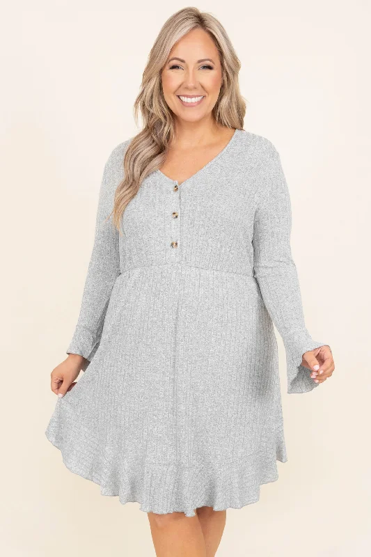 Divine Elegance Dress, Grey