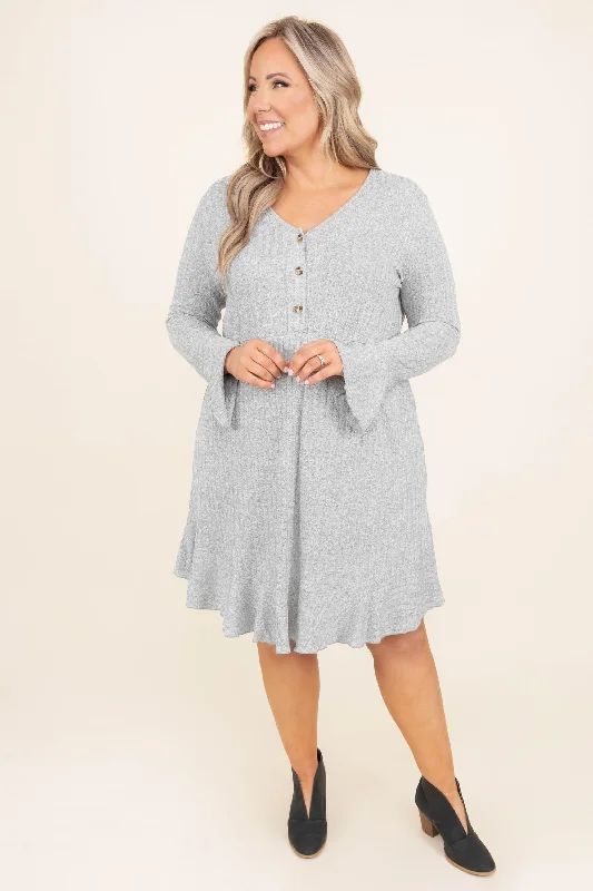 Divine Elegance Dress, Grey