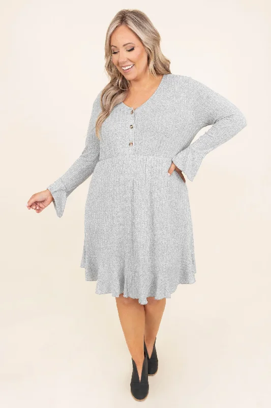 Divine Elegance Dress, Grey