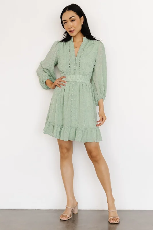 Harmony Embossed Dress | Sage