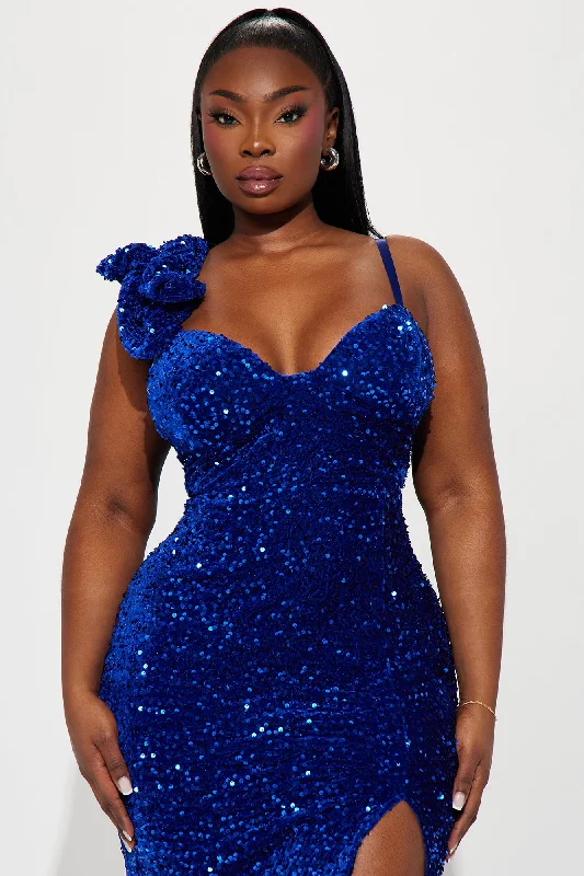 Jennifer Velvet Sequin Gown - Royal