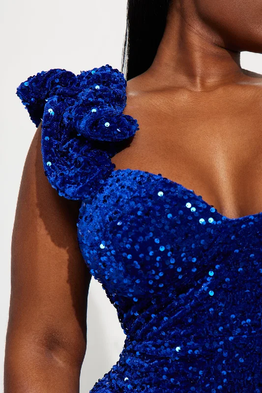 Jennifer Velvet Sequin Gown - Royal