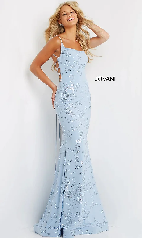 Light Blue JVN By Jovani Glitter Prom Dress 06202