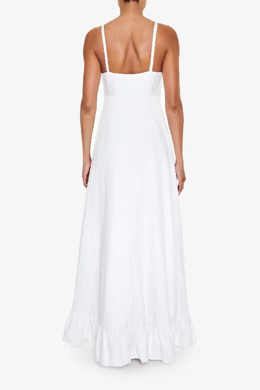 Violette White Frill Hem Maxi-Dress