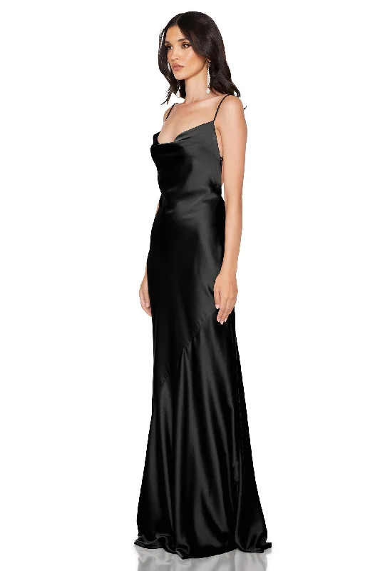 Nookie Entice Drape Gown - Black