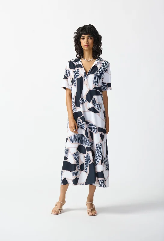 Printed Maxi Shirt Dress