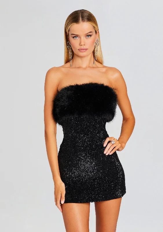 Torin Sequin Fur Dress