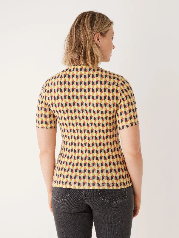 The Printed Short Sleeve Mockneck