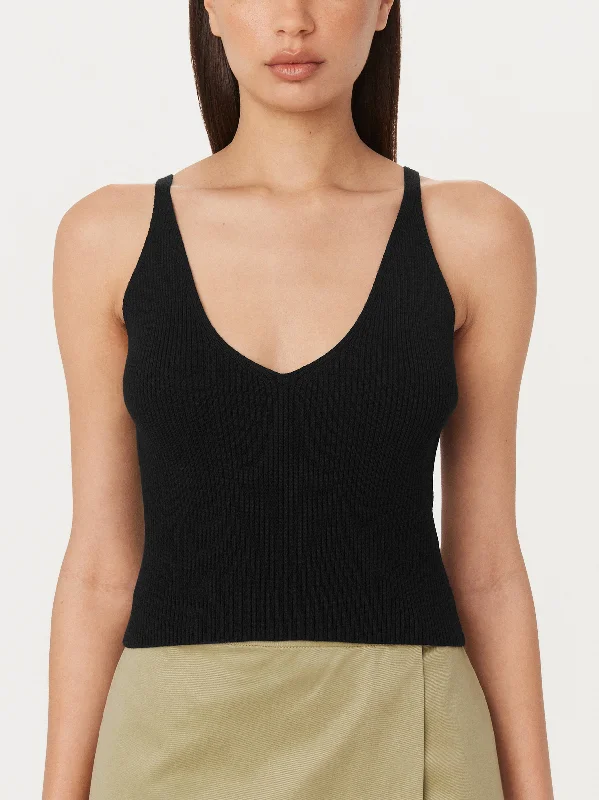 The Knit Tank Top in Black