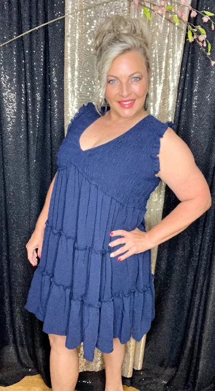 Adorable In Navy Smocked Dress