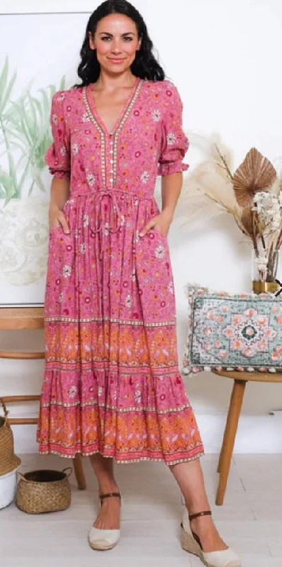 Allie puff sleeve Maxi Dress