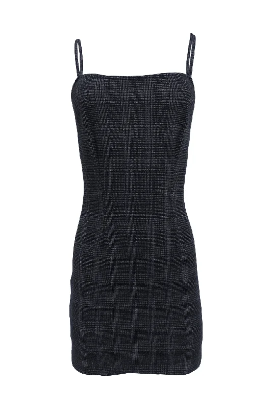 Black And Grey Tweed Short Dress