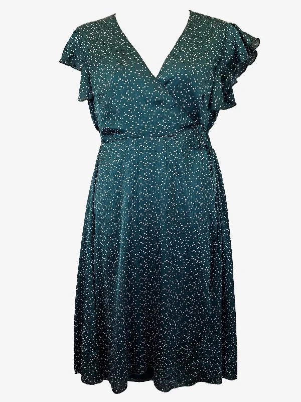 Atmos & Here Classic Wrap Front Midi Dress Size 18