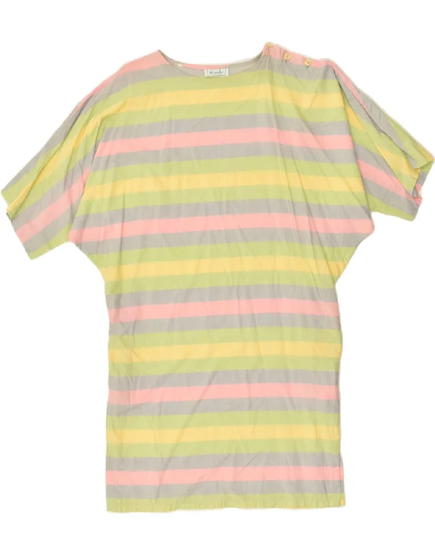 BENETTON Womens Oversized Basic Dress UK 14 Medium Multicoloured Striped