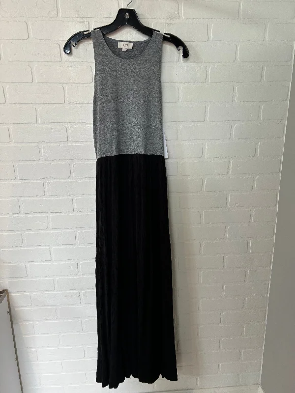 Black & Grey Dress Casual Maxi Loft, Size S