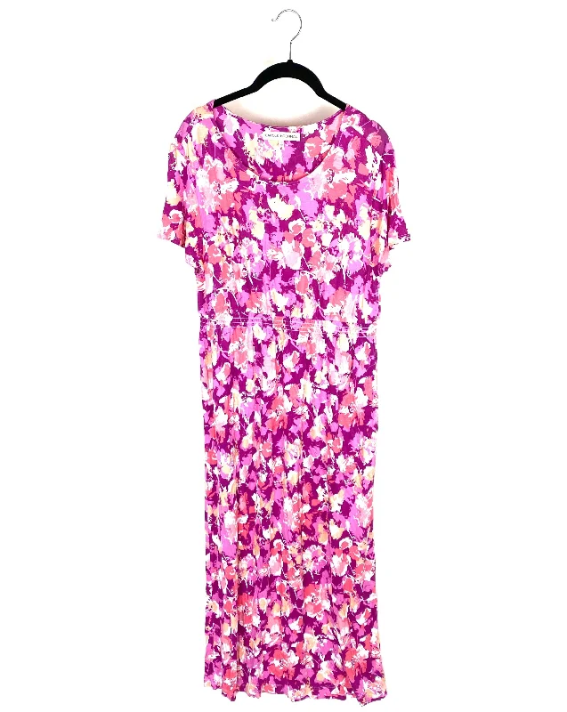 Pink Floral Print Dress - Size 6/8