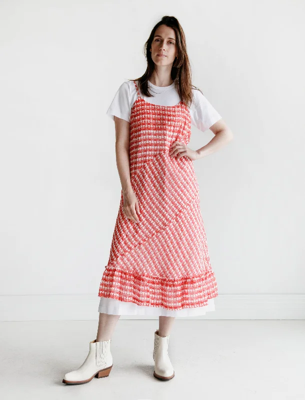 Slip and T-Shirt Dress Combo Red/White