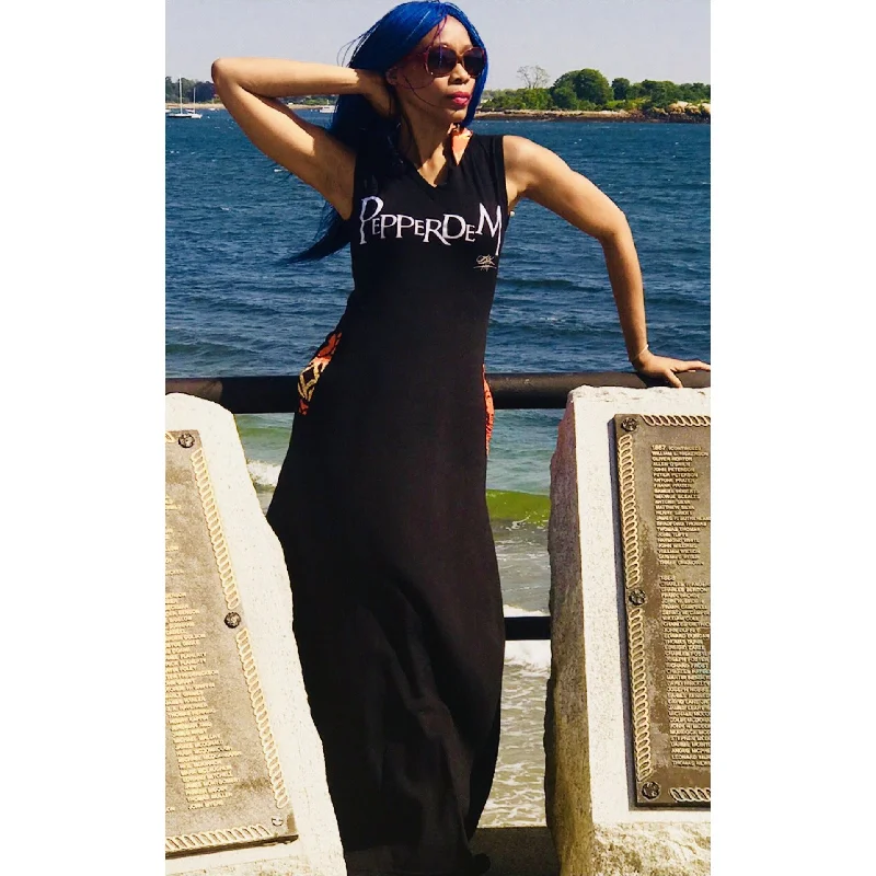 PepperDem Maxi Hooded Dress, #LAGOS Détail at Back