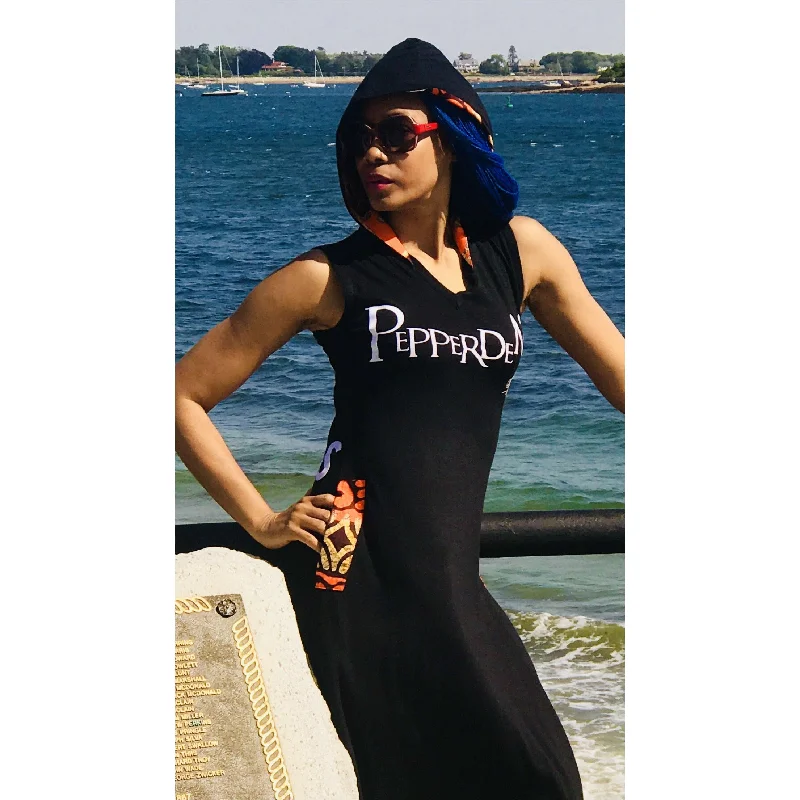 PepperDem Maxi Hooded Dress, #LAGOS Détail at Back