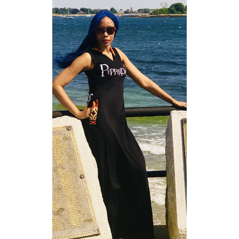 PepperDem Maxi Hooded Dress, #LAGOS Détail at Back