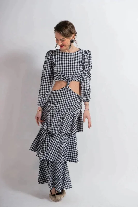 Diane maxi dress - black gingham