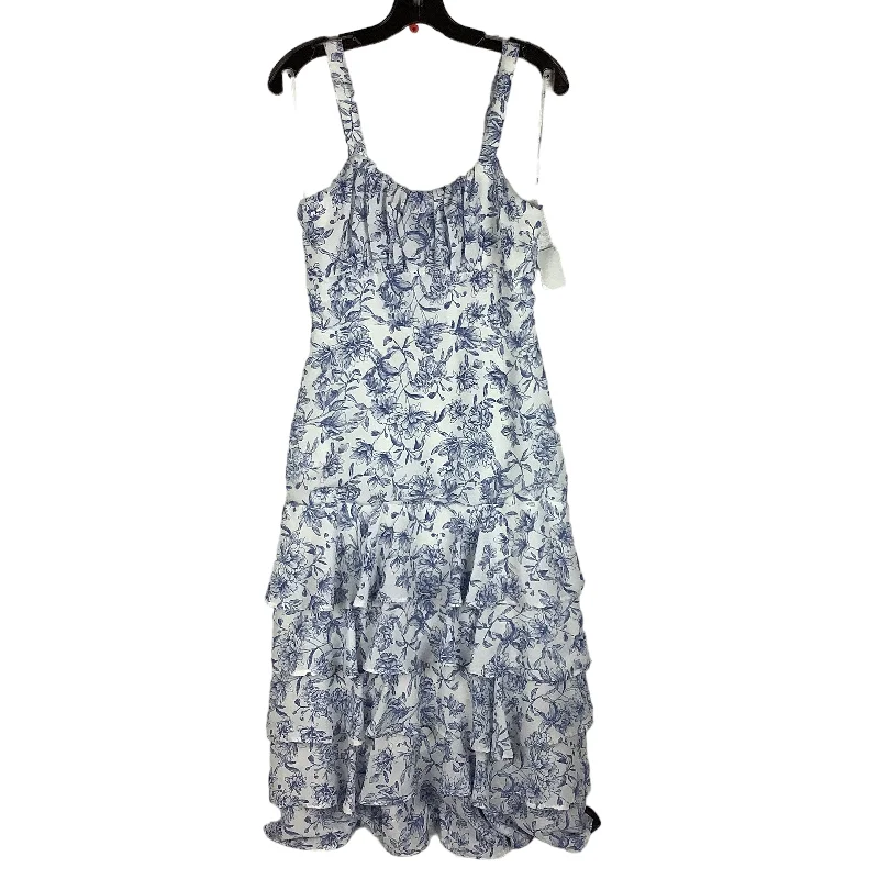 Dress Party Midi By Lulus In Blue & White, Size: S