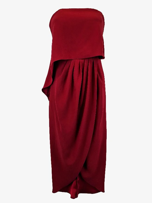 Esther Merlot Bridesmaid Midi Dress Size 10