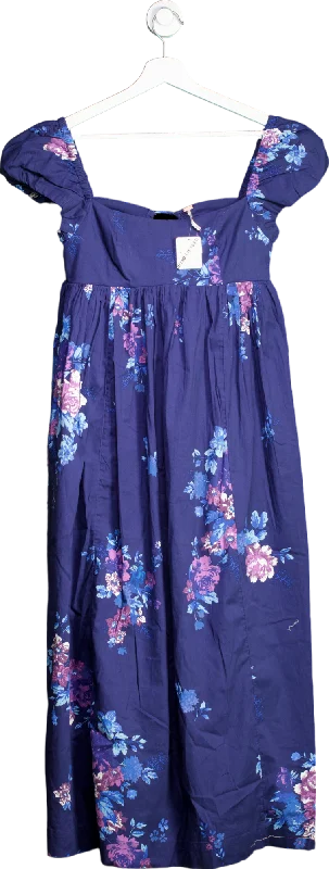 Free People Blue Linda Lou Poplin Maxi Dress UK XS