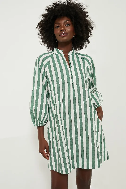 Green Stripe Maryse Mini Caftan