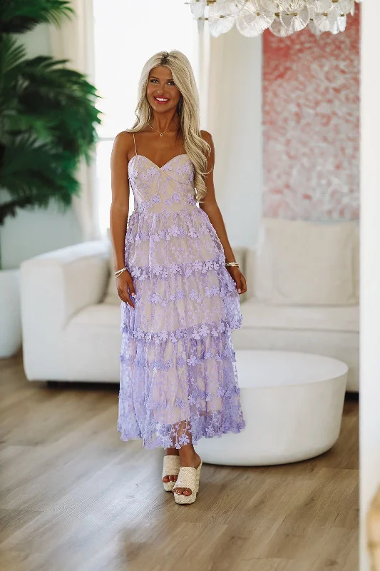 Heavenly Midi Dress - Lavender