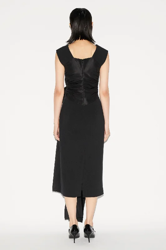 KINSLEY DRESS BLACK EMBELLISHED CREPE