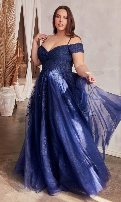 Plus-Size Off-the-Shoulder Long Prom Dress C154C